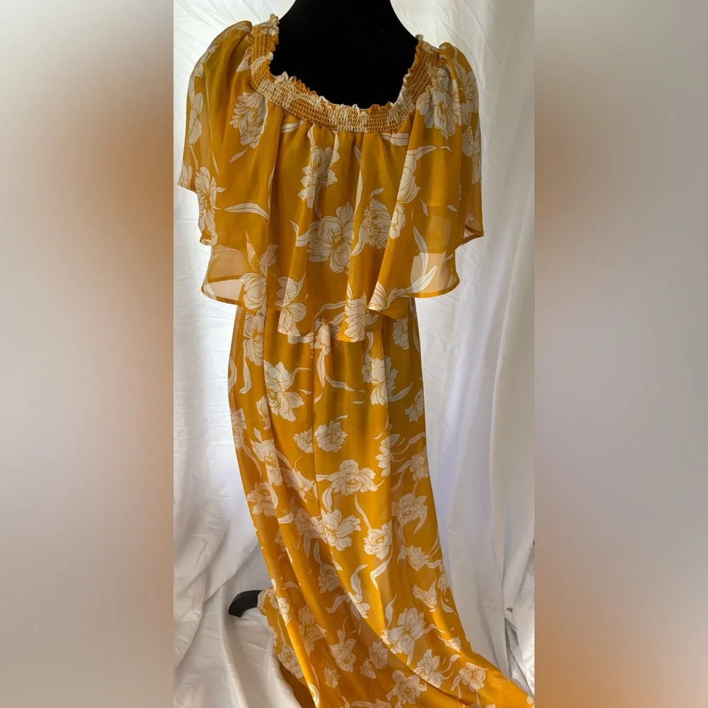 Show Me Your MuMu Yellow Ruffled Off-the-Shoulder Maxi Dress - Picture 8 of 9